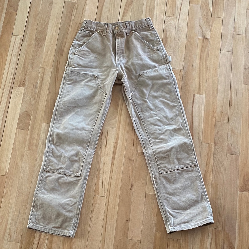 Carhartt Men's double knee Cargo Work Pants - tan